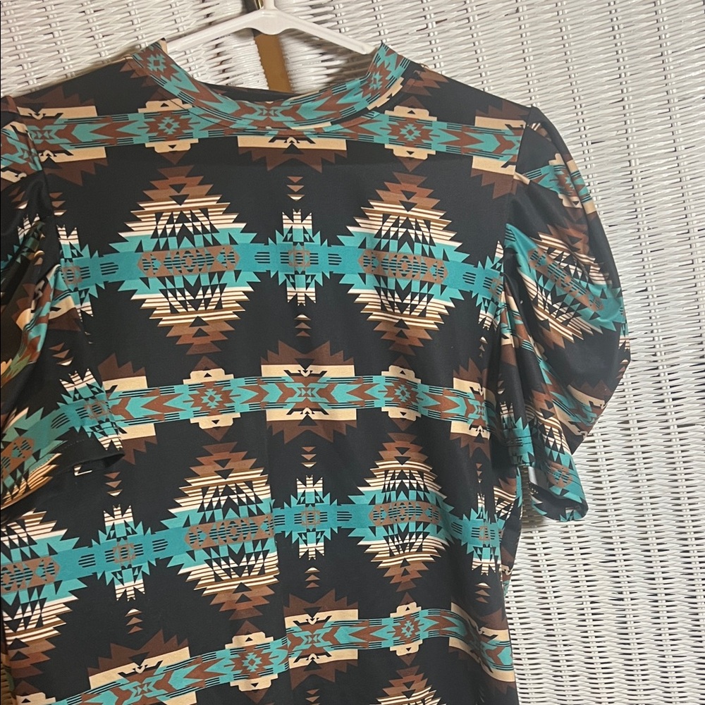 Aztec Patterned Women's Blouse - image 1